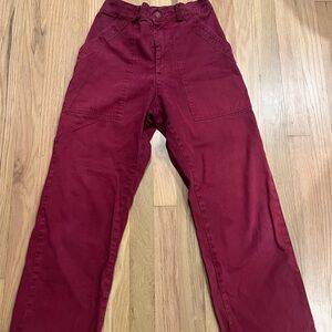 Big Bud Press High-Waist Cropped Utility Pants in Deep Burgundy